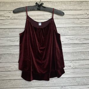 Deep Burgundy Velour Tank